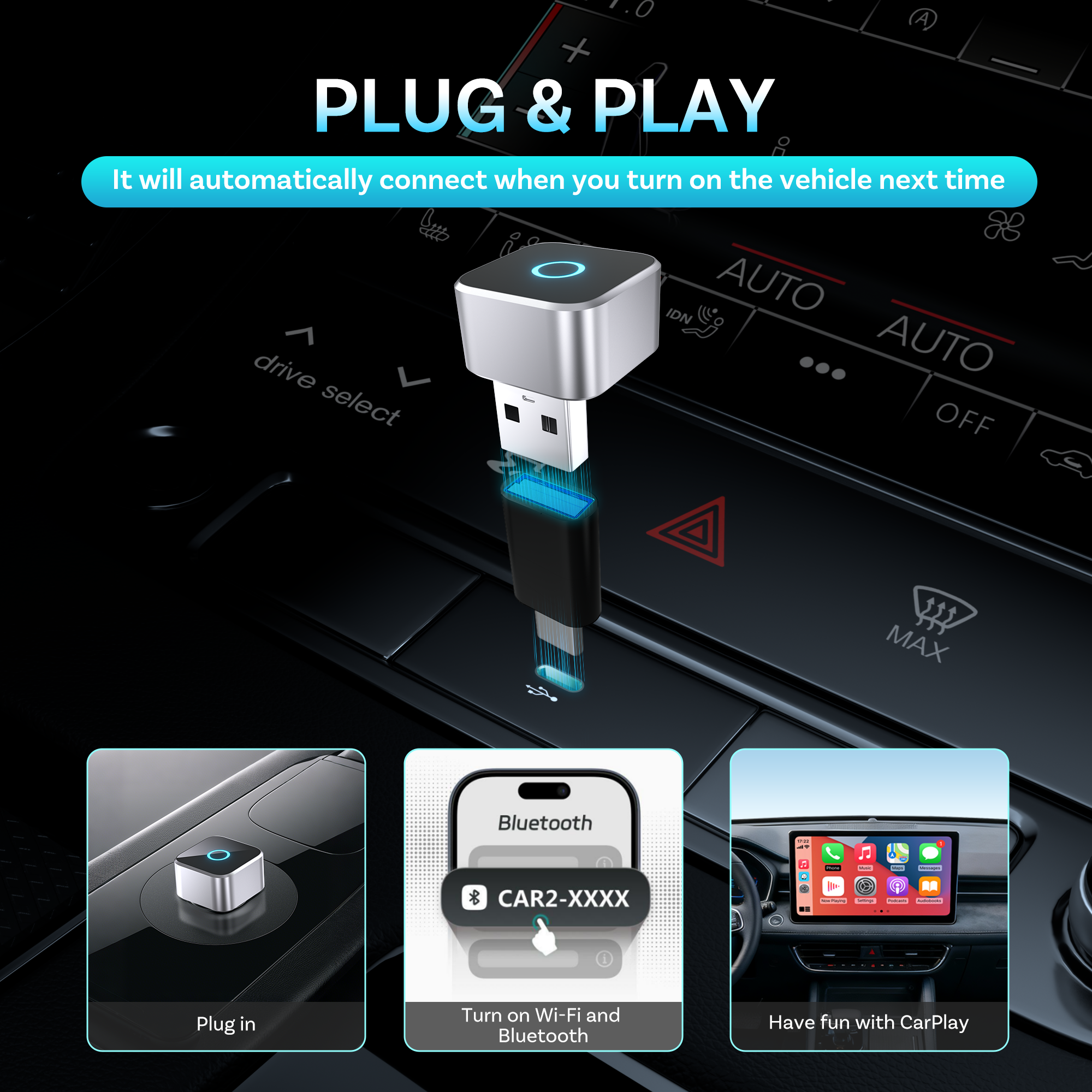 MICRO AA Wireless Android Auto adapter stick – Smart World Company