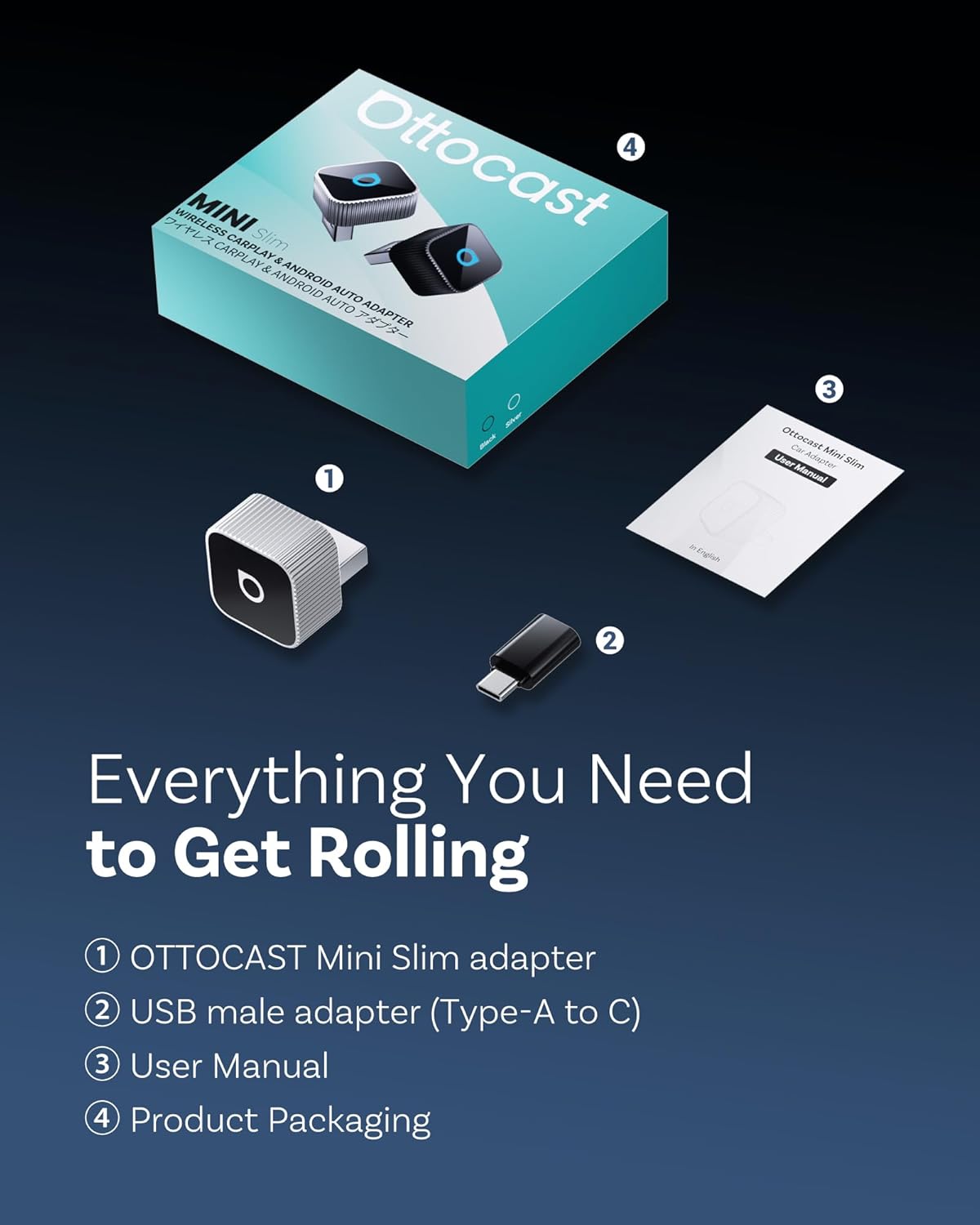 Ottocast Mini Cube 3.0 – Wireless CarPlay & Android Auto Adapter