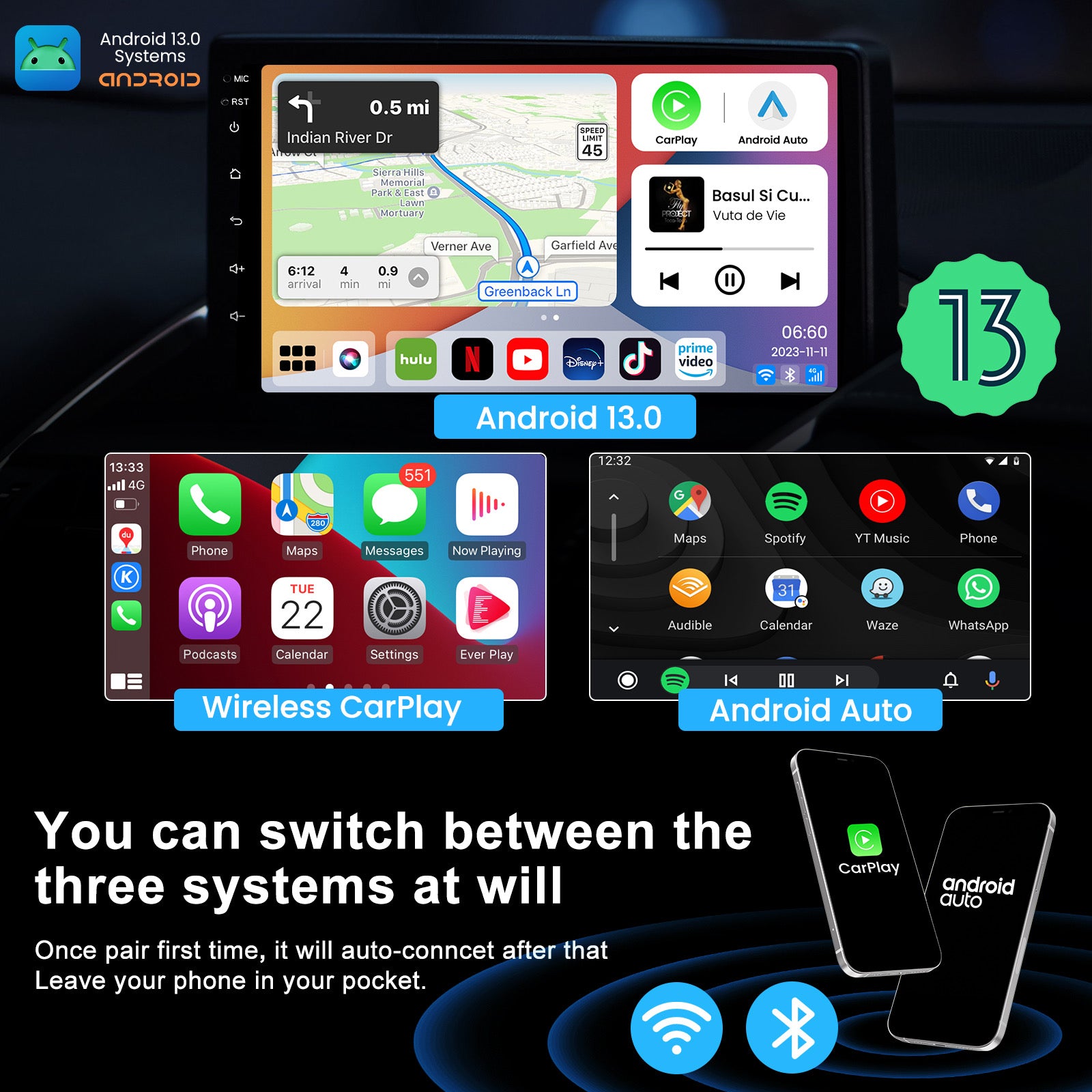 App2Car Smartworld MMB11 Multimedia Adapter for Wireless Carplay and Android Auto - Use Any App on Your Car's Head Unit